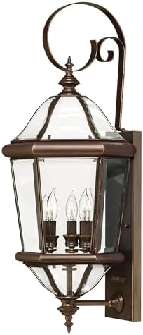 Hinkley Augusta Traditional Three Light Outdoor Wall Mount, Copper Bronze