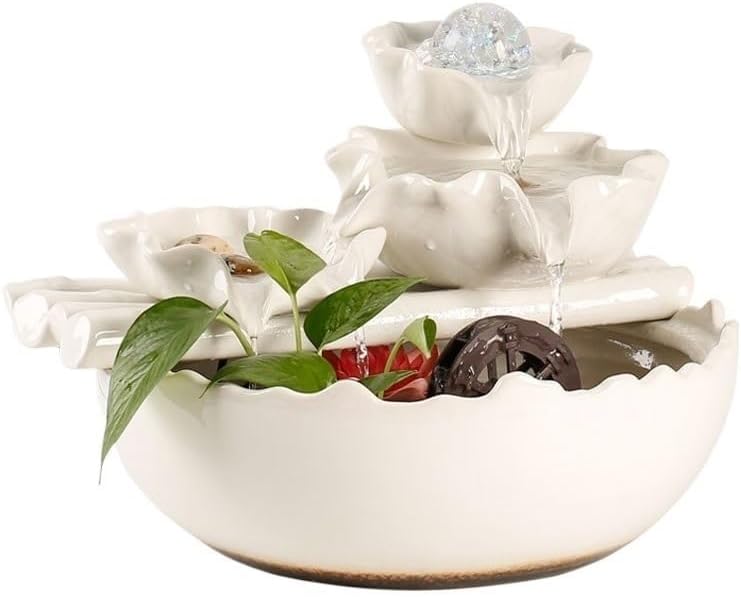 カスケード噴水 ホームクリエイティブデスクトップ噴水幸運水装飾風水循環噴水を改善