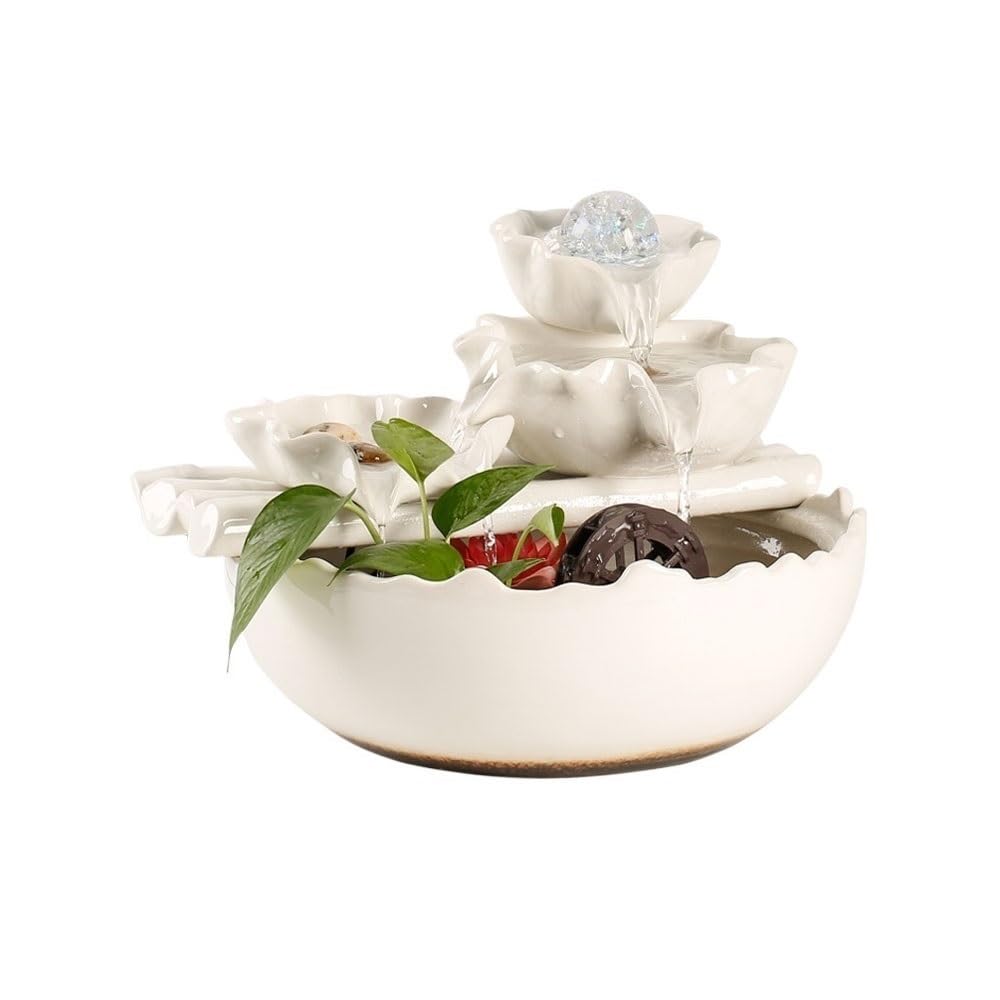 Desktop fountain Home Creative Desktop Fountain Fortune Water Decoration to Improve Feng Shui Circulation Desk waterfall decor