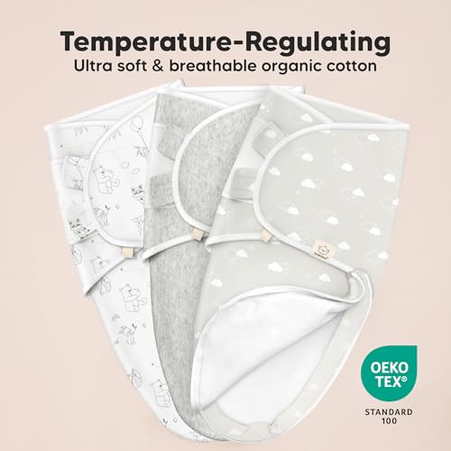 Image of Baby Swaddle Sleep Sacks with Zipper - 3-Pack Swaddles for Newborns 3-6 Months, Infant, Baby Girls, Boys, Soft & Durable Newborn Sleep Sack, Easy Diaper Change Swaddling Blanket (Aspire, L)