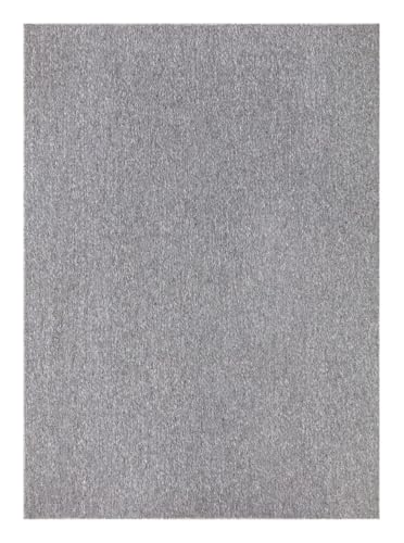TT Home Waschbarer Wohnzimmer Teppich Esszimmer Kurzflor Unifarben Melierte Optik Modern, Farbe:Grau, Größe:120x160 cm