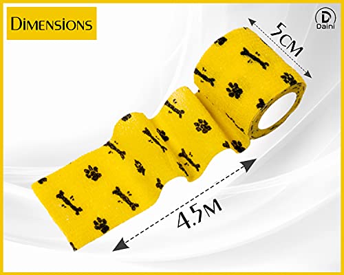 Daini-Vet-Wrap-Cohesive-Bandages-for-Pets-with-Breathable-and-Stretchable-Fabric-for-Wrist-Ankle-Sprains-Swelling-Assorted-Colours-5cm-x-45-Meters-Blue-Red-Green-Yellow-Brown-Orange-6