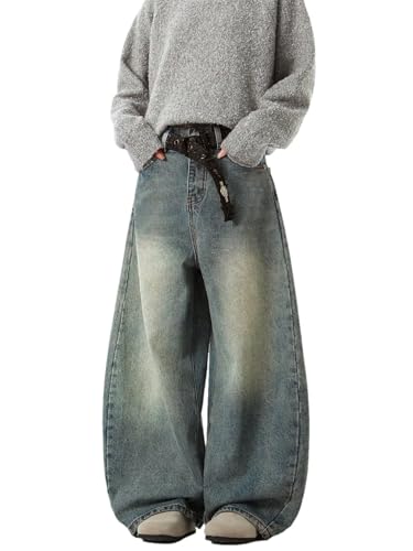 Men's Wide-Leg Denim Pants Baggy Vintage Jeans