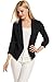 Women's Lightweight Ruched Sleeve Open-Front Blazer (S, Black)