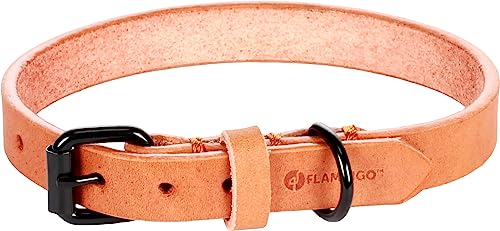 Flamingo Dog Collar Leano Cognac S 29-35cm 15mm, Brown - Image 2