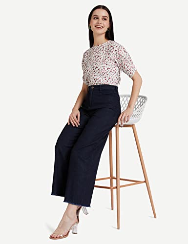 Image of TAGAS Women's Floral Puff Sleeves Western Top