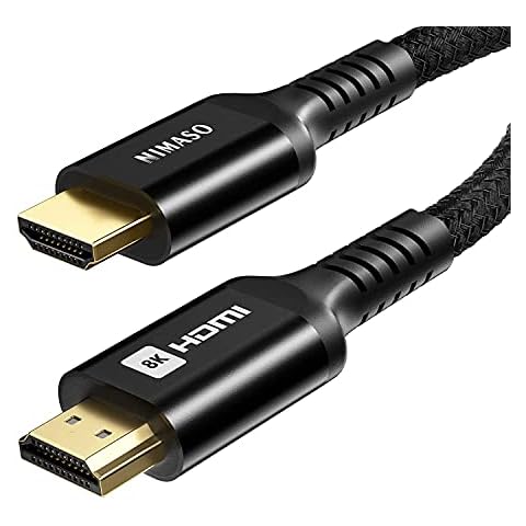 8K HDMI 2.1 Cable 10FT 48Gbps, NIMASO Ultra High Speed HDMI Cable Braided Cord 4K@120Hz 8K@60Hz, eARC, HDCP 2.2 & 2.3, HDR 10 Compatible with Roku TV/PS5/Xbox X/HDTV/Blu-ray Cover
