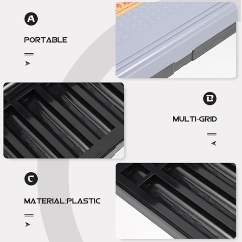 Caja resistente para monedas con tapa y compartimentos, plástico gris miniatura 4