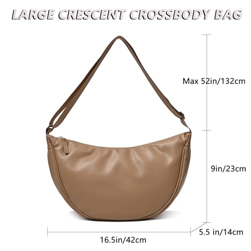 Image of Crescent Bag for Women Men PU Leather Crossbody Bag Large Dumpling Bag Lightweight Hobo Sling bag Shoulder Bag