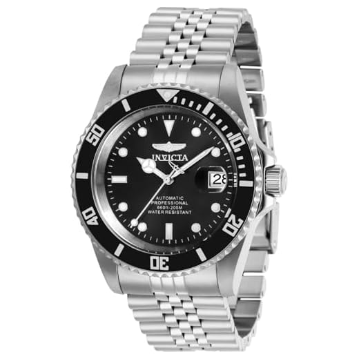 Invicta Pro Diver Reloj automático para hombre de acero inoxidable, Negro / Plata, 42 mm