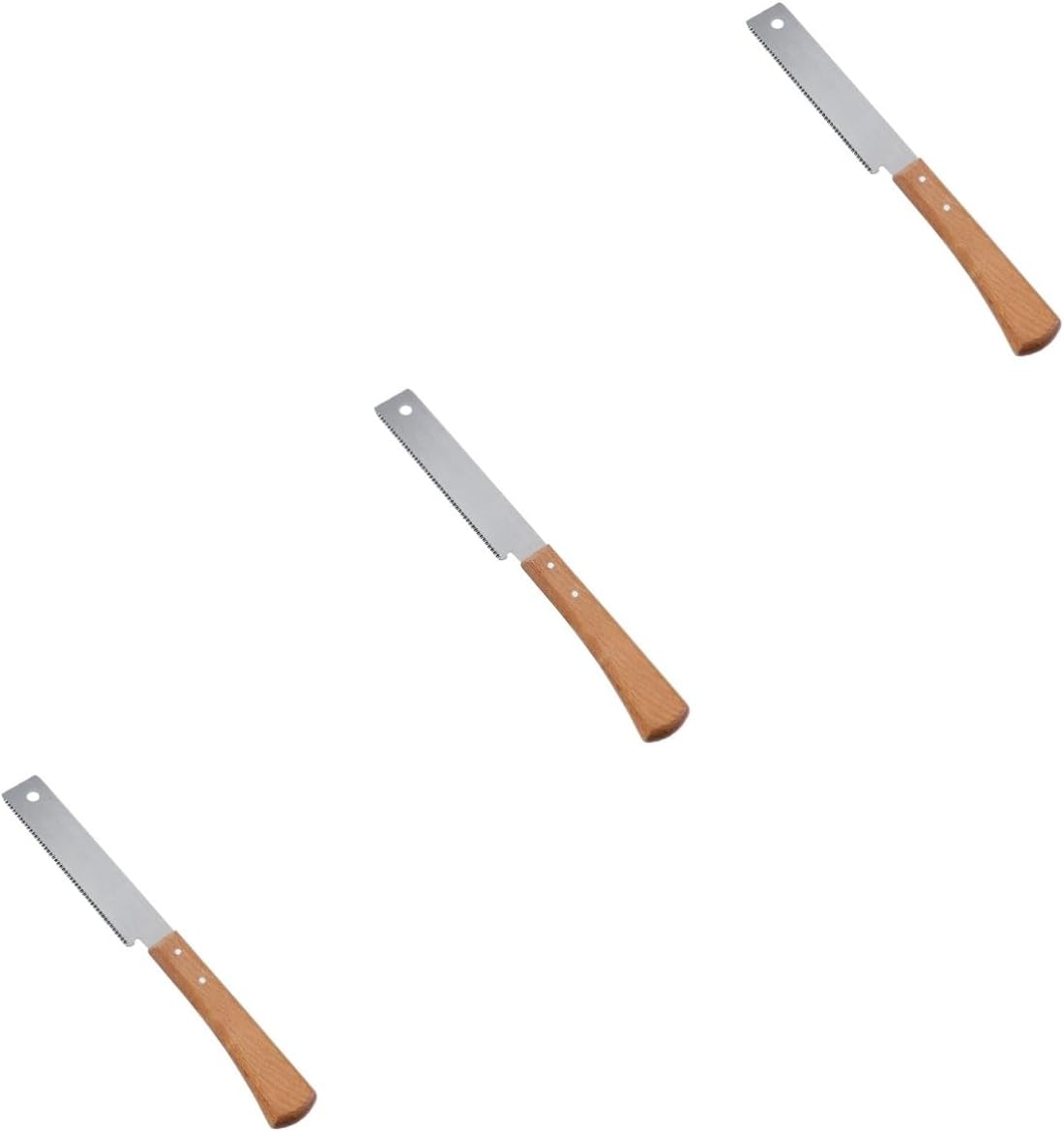 NUOBESTY 3pcs Fine Tooth Hand Saw Beech Handle Precision Plain Cutting Tool for Woodworking Pruning and Trimming for Hardness and Toughness