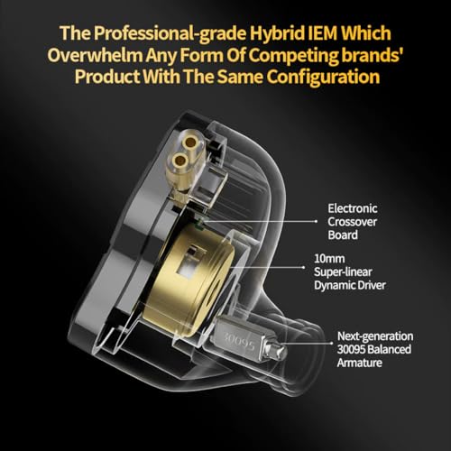 Image of Concept Kart Kz Zsn Pro 2 Wired Earphone With Mic,Hybrid 10Mm Super-Linear Dynamic Driver+Upgraded 30095 Balanced Armature In-Ear Monitors,0.75Mm Detachable Cable,3.5Mm Plug For Audiophiles&Musicians