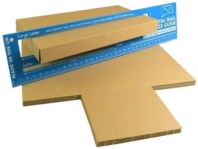 Large Letter White/Brown Corrugated Cardboard Mailer Box For Shipping Gift Items (C4 /A4 / 14x10x1" / 349x249x24mm, Brown, 10)
