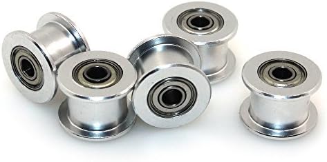 Witbot GT2 3mm Bore Toothless Timing Belt Idler Pulley for 3D Printer GT2 Width 6mm Timing Belt(Pack of 5 pcs)