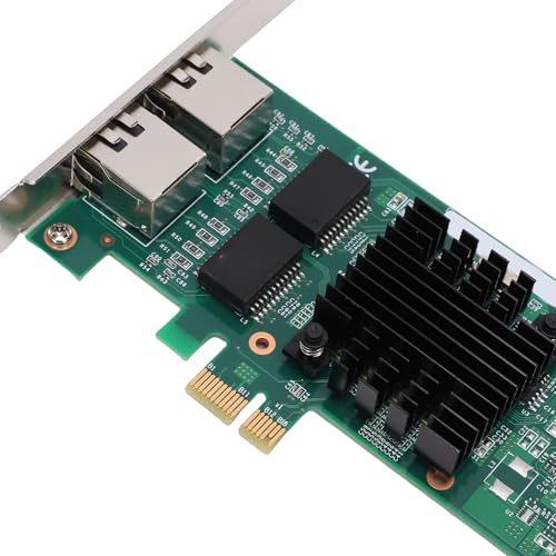 ciciglow Tarjeta de Red PCI Express Gigabit, 2 Puertos RJ45 10/100/1000Mbps con Controlador 82575, compatible con Windows 11, 10, 8.1 y 7 y servidores Windows miniatura 7