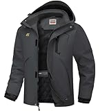 WULFUL Men's Winter Coats Waterproof Ski Jacket Warm Windproof Winter Windbreaker Jackets for Men with Hood
