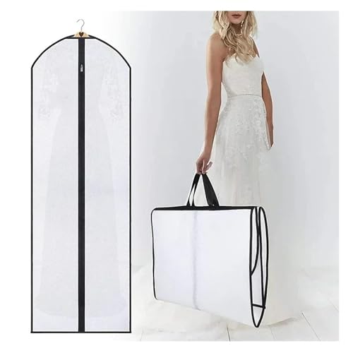 Hanging Garment Bag 60x180cm Clothes Dust Cover Garment Suit Dress Jacket Clothes Coat Dustproof Cover Protector Travel Bag Suit Wedding Dress Cover 2Pcs(Black)3
