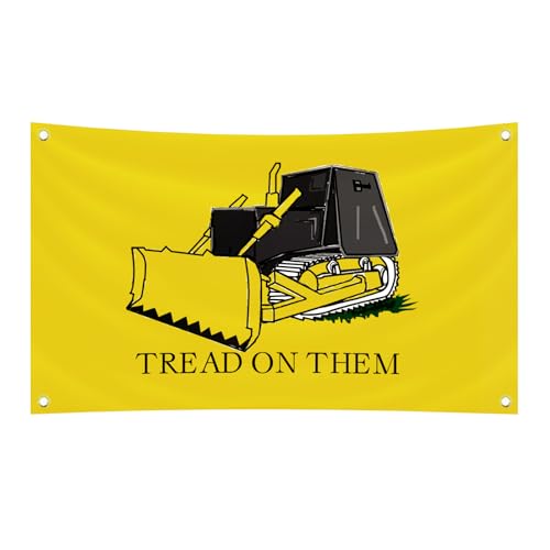Pessbulmm 3x5FT Tread On Them Killdozer Flag Durable Polyester Fade-Resistant with Grommets Ideal for Man Cave Dorm Room Bedroom Outdoor and Indoor Decoration