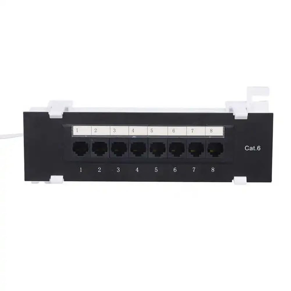 Luejnbogty 8 Port Patch Panel for Cat. 6 Versatile Data Center Plastic Wall Mount for Computer Home for Wiring Server Room Office Easy to Use