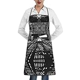 WXWJSHMGC Robuste Schürze mit Taschen – schmutzabweisende Küchenschürze zum Kochen, Backen, Grillen, weiß, One size