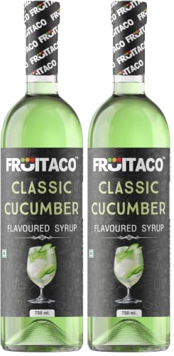 Image of Fruitaco Cucumber Syrup: Perfect Mixer For Enhancing Mocktails & Cocktails, Drinks, And Mojitos At Parties, Conveniently Packaged In A 750Ml Bottle For All Your Mixing Needs (Pack of 2)