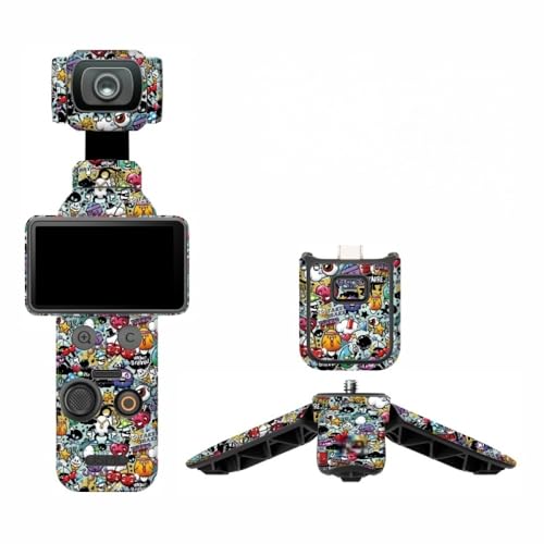 For DJI POCKET 4 �J�����p�h�o�ی�X�e�b�J�[ �v���e�N�e�B�u�X�L���A�X�L���f�J�[���X�e�b�J�[ �X�L���J�o�[ �v���e�N�^�[ ���h�~�E�����h�~�E�ϐF�h�~�ی�t�B���� �Ϗ����E�ϖ��Ր��A�ȒP�����E�c�����Ȃ�For DJI Osmo Pocket 