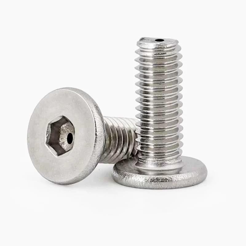 M5 SS304 Acciaio Inox Allen Spina Esagonale Utrasottile Testa Piatta Viti Cave Bulloni (50,M5 x 35mm)