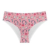 Hawapod Women's Underwear Heart Print Comfort Fashion Panties Oversized Party Seamless Low Rise Pink Underwear For Women