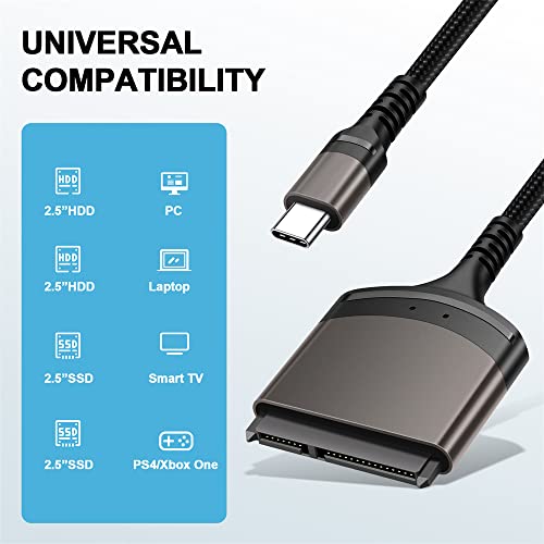 NFHK 5Gbps USB-C Type-C to SATA 22 Pin Adapter Cable for 2.5" Hard Disk Driver SSD Laptop - Image 2