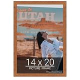 wallsthatspeak 14x20 Light Walnut Rustic Pine Picture Frame for Puzzles Posters Photos or Artwork