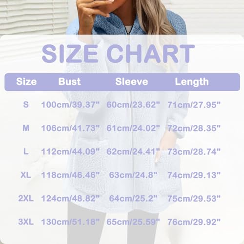 Fleece Jacket Women 2025 Oversized Long Sherpa Hoodie Fall Winter Coat Casual Zip Up Fuzzy Jackets Warm Teddy Coat3