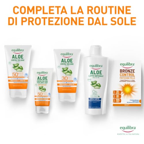 equilibra Solari, Aloe Sonnencreme für das Gesicht mit LSF 50+, Sonnenschutz für das Gesicht auf Basis von Aloe Vera, Arganöl, Kokosöl… – Ansicht 4