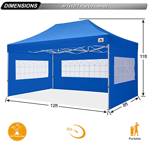 Image of ABCCANOPY Pop up Canopy Tent with Elegant Church Window 8X12,Royal Blue