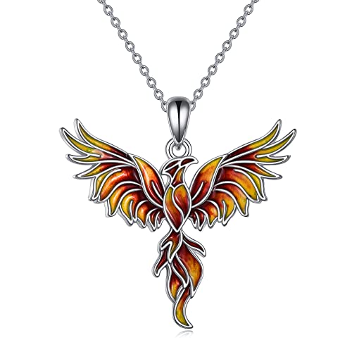 YAFEINI Phoenix Pendant Necklace 925 Sterling Silver Jewelry for Women Mom