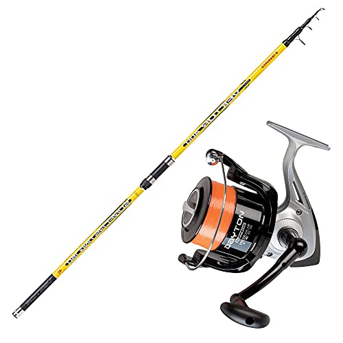 Pesca Surfcasting Kit Surfcasting TRABUCCO Canna VEKTOR 4,20mt 150g Mulinello DAYTON SURF 8000 Filo XPS ARANCIO