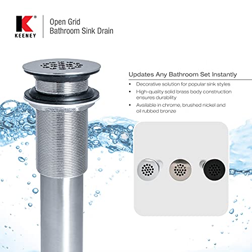 Keeney K820-74Brz Universal Open Grid Bathroom Sink Drain Without Overflow - Oil Rubbed Bronze #TOP5