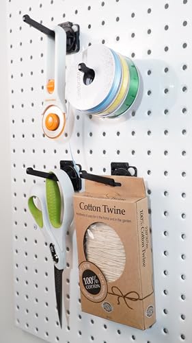 Wallwerx Premium Secure Pegboard Hooks, 3 inch, 4-Pack - Tough Injection Molded Plastic, Storage and Organization Accessory for Garage, Craft Room, Kitchen & Panty, Classroom