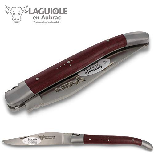 Laguiole En Aubrac Handmade Knife 11 Cm L0211Atif Amaranth Wood Handle, Blade And Bolsters Stainless Steel #TOP4