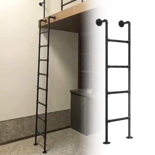 SOKNKSTF Escalera de ático con Soporte de Pared, Escalera de Salida de sótano, Escalera de Escape de Incendios para Entrada, Escalera de Salida de Pozo de Ventana para Garaje, Escalera para litera (2