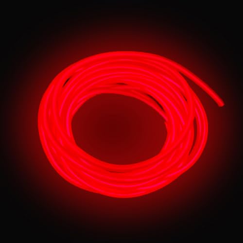 Image of dobestyou Red EL Wire -3m Glow-in-The-Dark Electroluminescent Wire with Controller, Waterproof Flexible Light Strip for Halloween Costumes, Cosplay, Rave Parties & DIY Nighttime Decorations