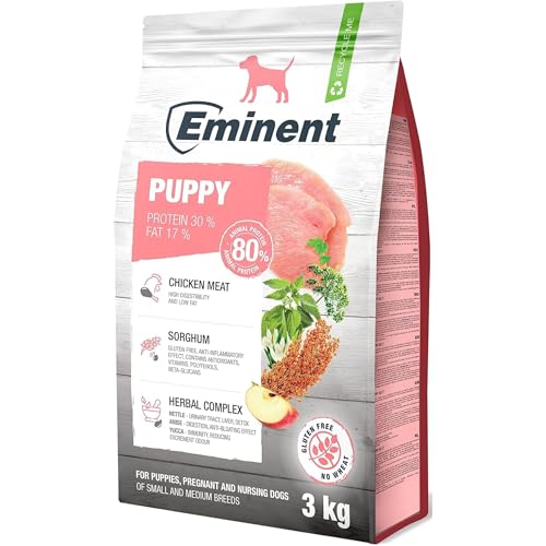 Eminent Puppy, cibo per cani di alta qualità, senza glutine, cibo secco per cuccioli, femmine in gravidanza e in allattamento, razze piccole e medie da 3 kg