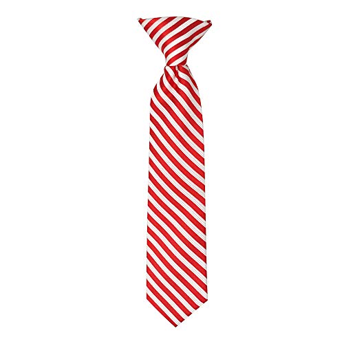 Jacob Alexander Candy Cane Red White Stripe Young Boys' 11 inch Pre-Tied Clip-On Neck Tie and Socks Set2