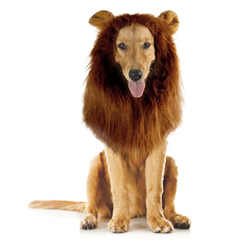 Dog Halloween Costumes Lion Mane For Dog Halloween Party Realistic And Funny Lion Wig Clothes For Large Medium Sized Dogs For Cosplay #TOP2