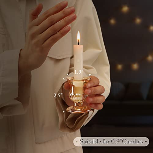 image for Letine Gold Candlestick Holders Set of 12-2.5