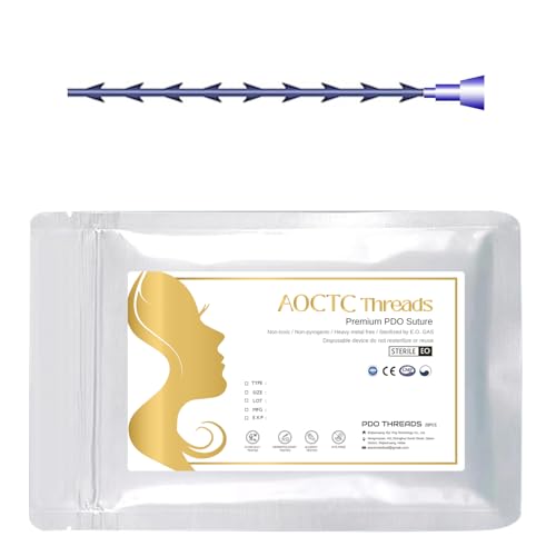 AOCTC Pdo para elevación facial 18G100mm, hilo de espina de pescado, 20 unidades de hilos de engranaje para levantamiento facial
