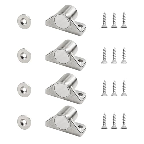 Sunivaca 4 Pack Cabinet Magnets, Neodymium Magnetic Cabinet Door Catch - Silver — view 6