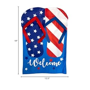 Patrioticflipflopssummerappliquegardenflag125x18briarwoodlane  Urban Country Home Decor Patriotic flip flops summer applique garden flag 125 x 18 briarwood lane  urban country home decor