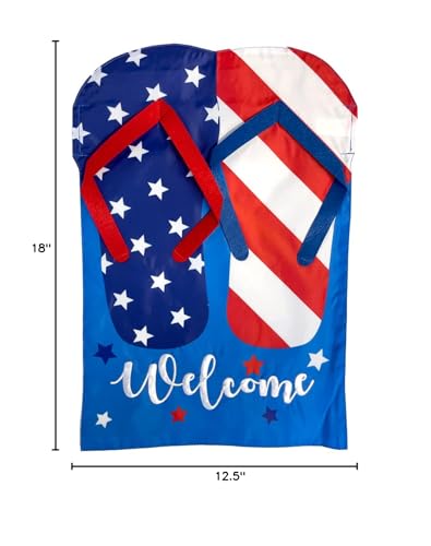Patrioticflipflopssummerappliquegardenflag125x18briarwoodlane  Urban Country Home Decor Patriotic flip flops summer applique garden flag 125 x 18 briarwood lane  urban country home decor