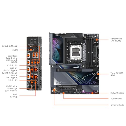 GIGABYTE X870E AORUS Master X3D AMD AM5 ATX, supporta processori AMD Ryzen serie 9000/8000/7000, DDR5, 18+2+2 fasi di potenza totale, 5X M.2, PCIe 5.0, USB4 Type-C, WIFI7, 5 anni di garanzia - Scheda madre - Immagine 9