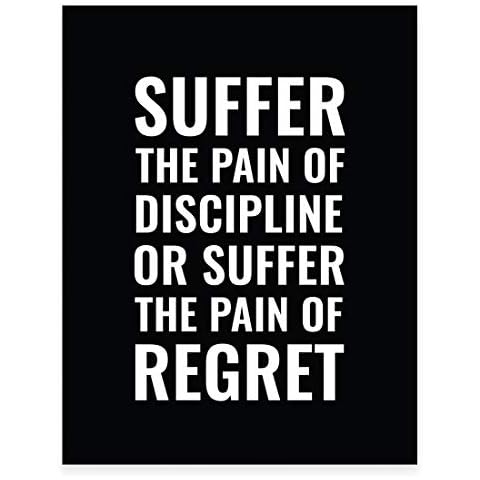 Andaz Press Gym Fitness Wall Art Collection, 8.5x11-inch, Suffer the Pain of Discipline or the Pain of Regret Poster Print, 1-Pack, Unframed Cover